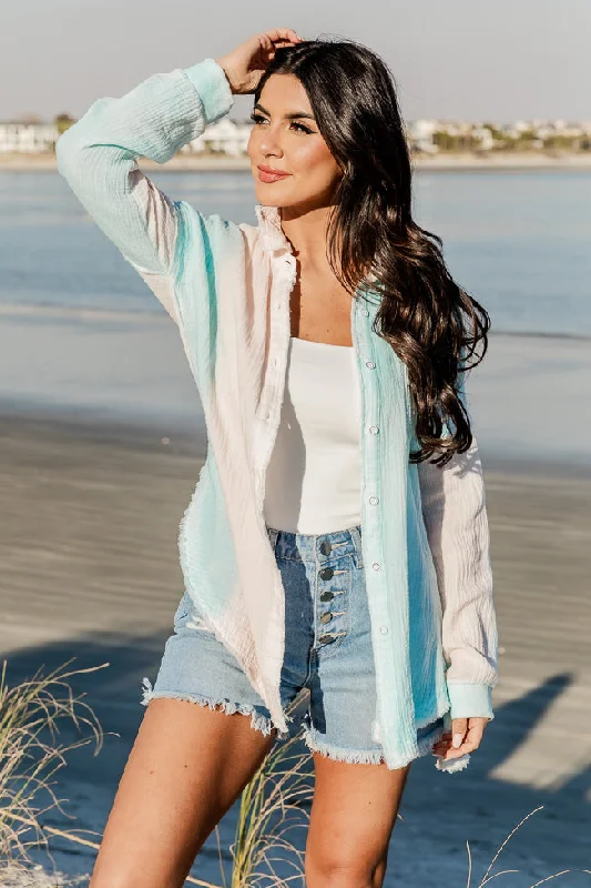 Let Me Adore You Cotton Candy Ombre Button Front Gauze Blouse FINAL SALE Romantic Lace Blouse