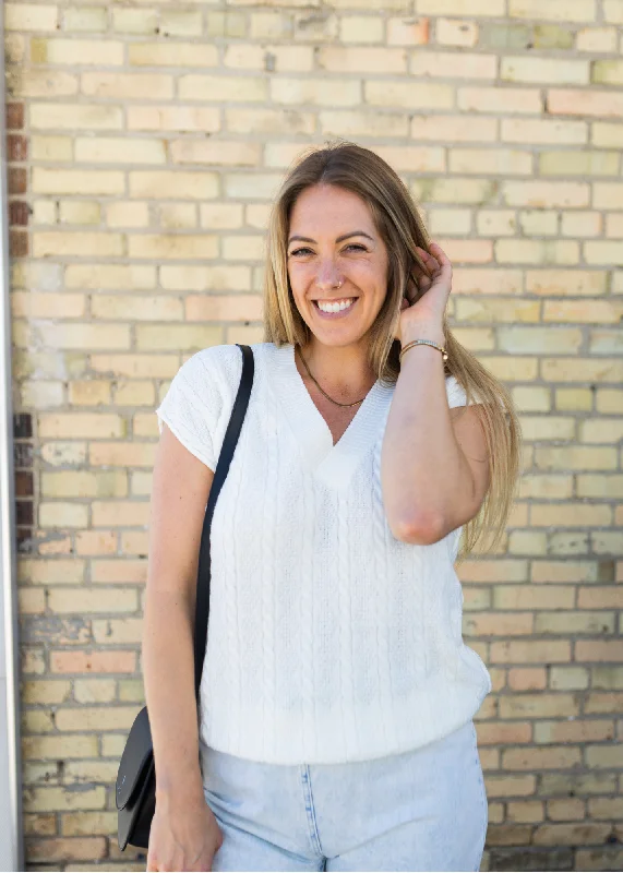 Cable Knit Jumper Elasticated Padded Insulated