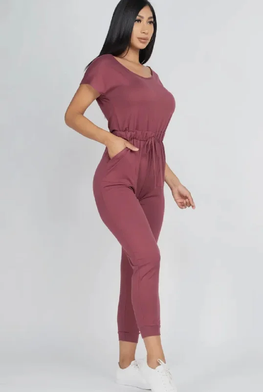 Wine Off Shoulder Jumper Solid Print Embellished