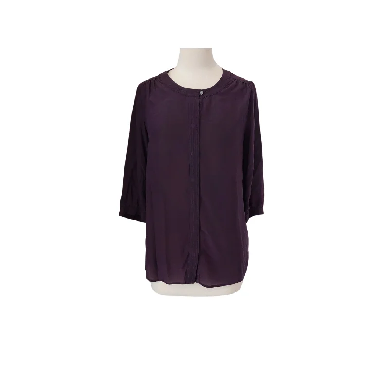 Banana Republic Purple Flat-collar Blouse | Pre Loved | Elegant Silk Blouse