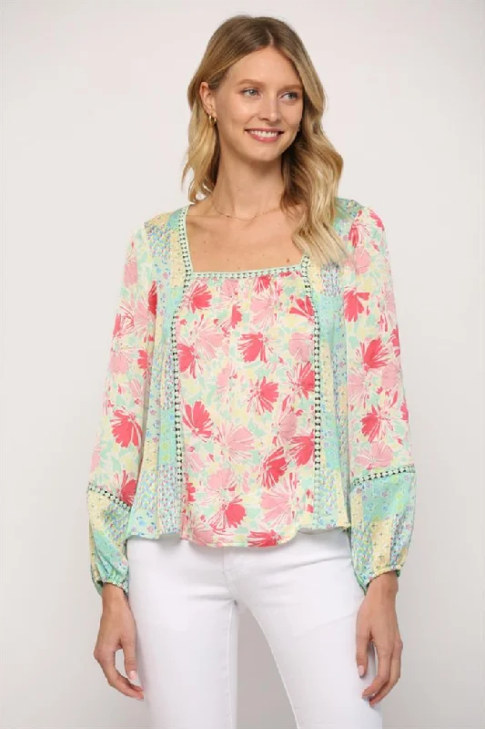 Minty Blouse 2835 Asymmetric Hem Blouse