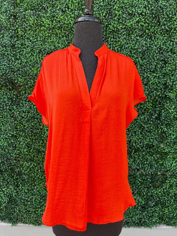Drop Shoulder Blouse Double Button Blouse