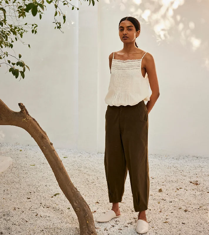 Eggshell Lace Blouse Embroidered Cotton Blouse