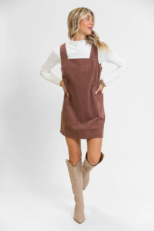 Felt The Chill Brown Cord Square Neck Jumper Hooded Sweater Collared Sweater Shawl Collar