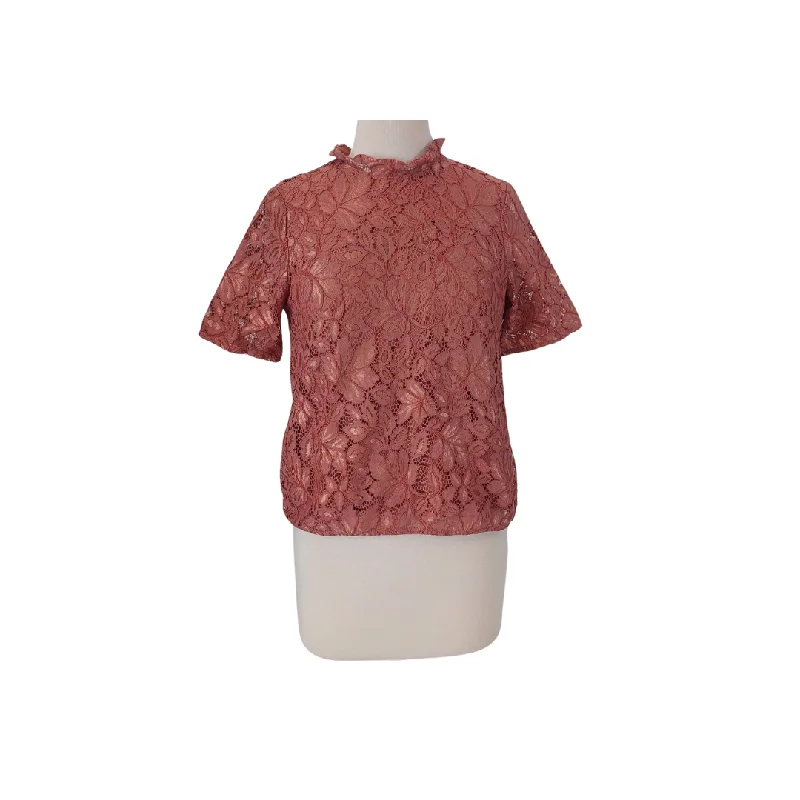 H&M Peach Bronze Lace Blouse | Gently Used | Chic Sleeveless Blouse