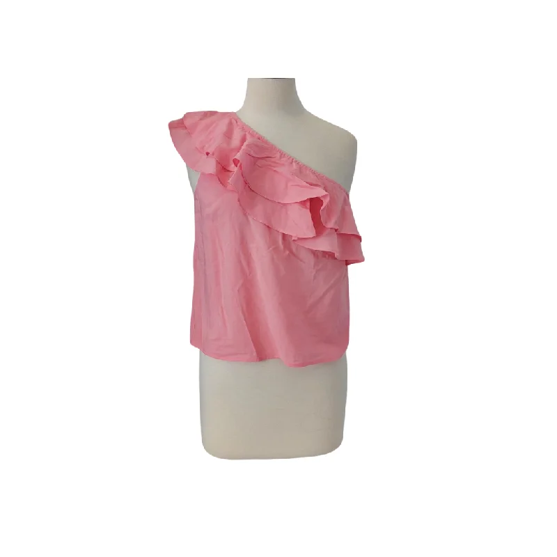 H&M Pink One-shoulder Ruffle Blouse | Brand New | Versatile Layering Blouse