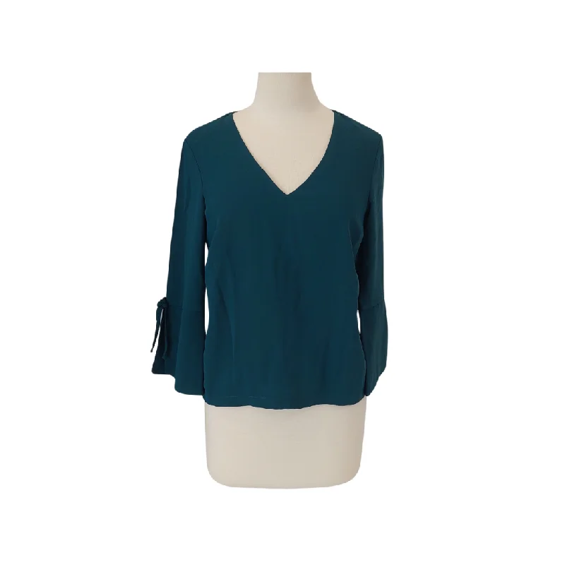H&M Teal Bell-sleeves Blouse | Pre Loved | Frilled Cuff Blouse