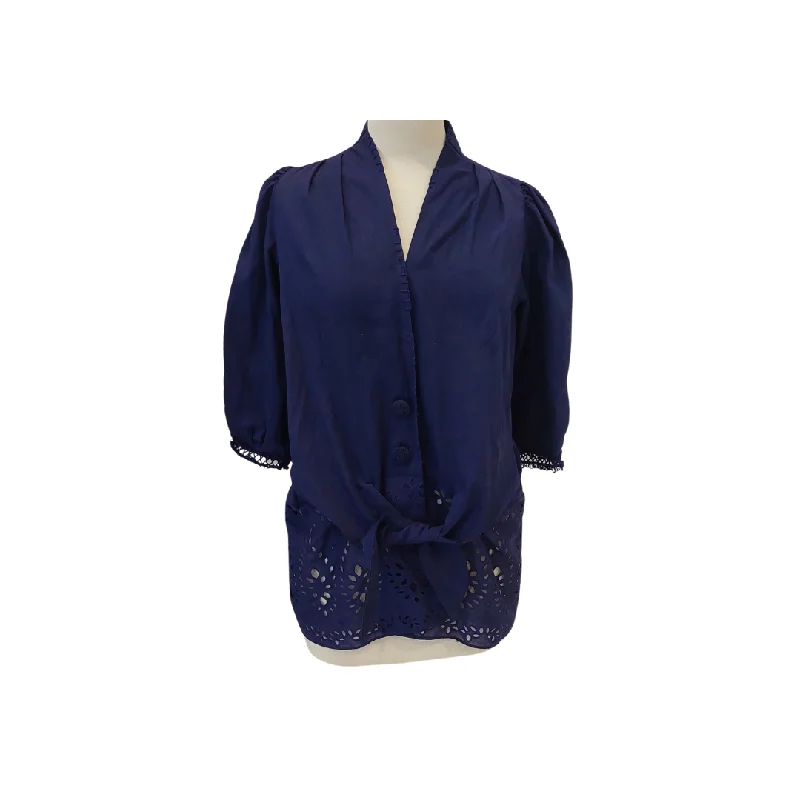 Maliha's Navy Blue Lace Blouse | Pre loved | Soft Satin Blouse