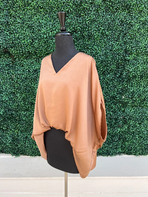 Front Tuck Stain Blouse Chic Ruffle Blouse