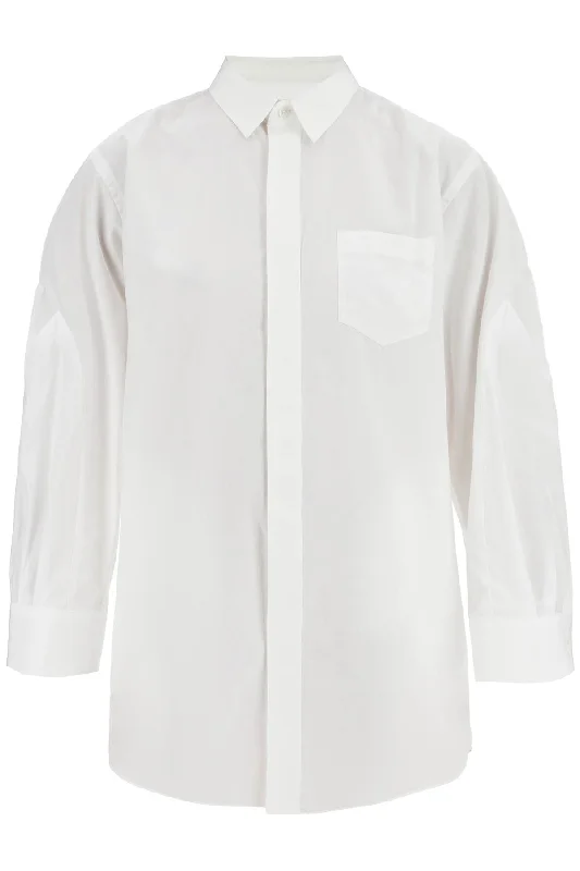 mini poplin blouse in chem 24 07527 OFF WHITE Loose Fit Blouse