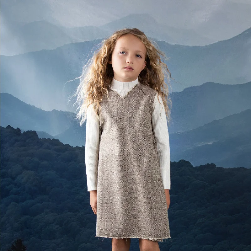 Noma Beige Tweed Jumper With Raw Edging (NDR730) Elasticated Padded Insulated