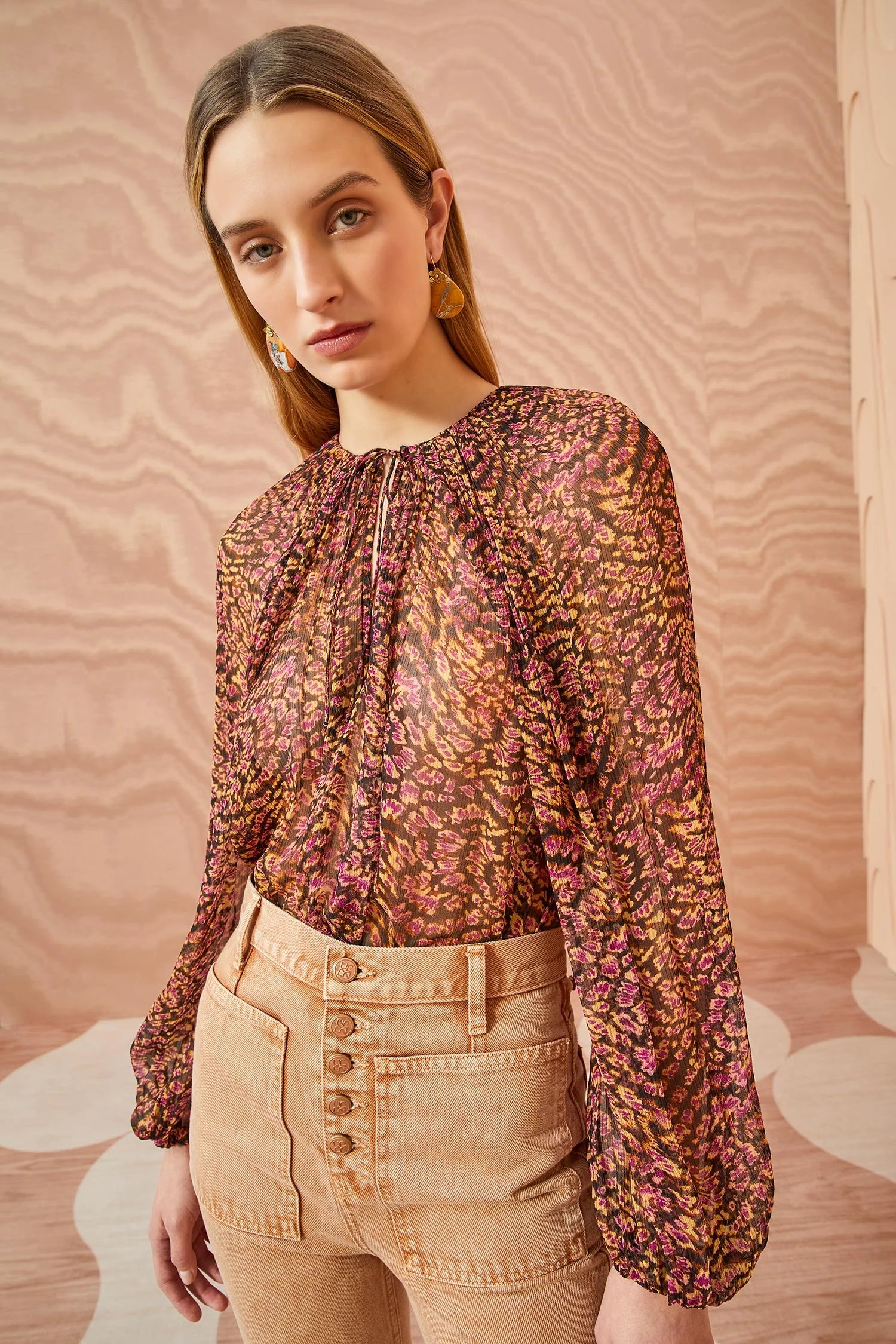 Pauline Blouse - Pomegranate Floral Print Blouse