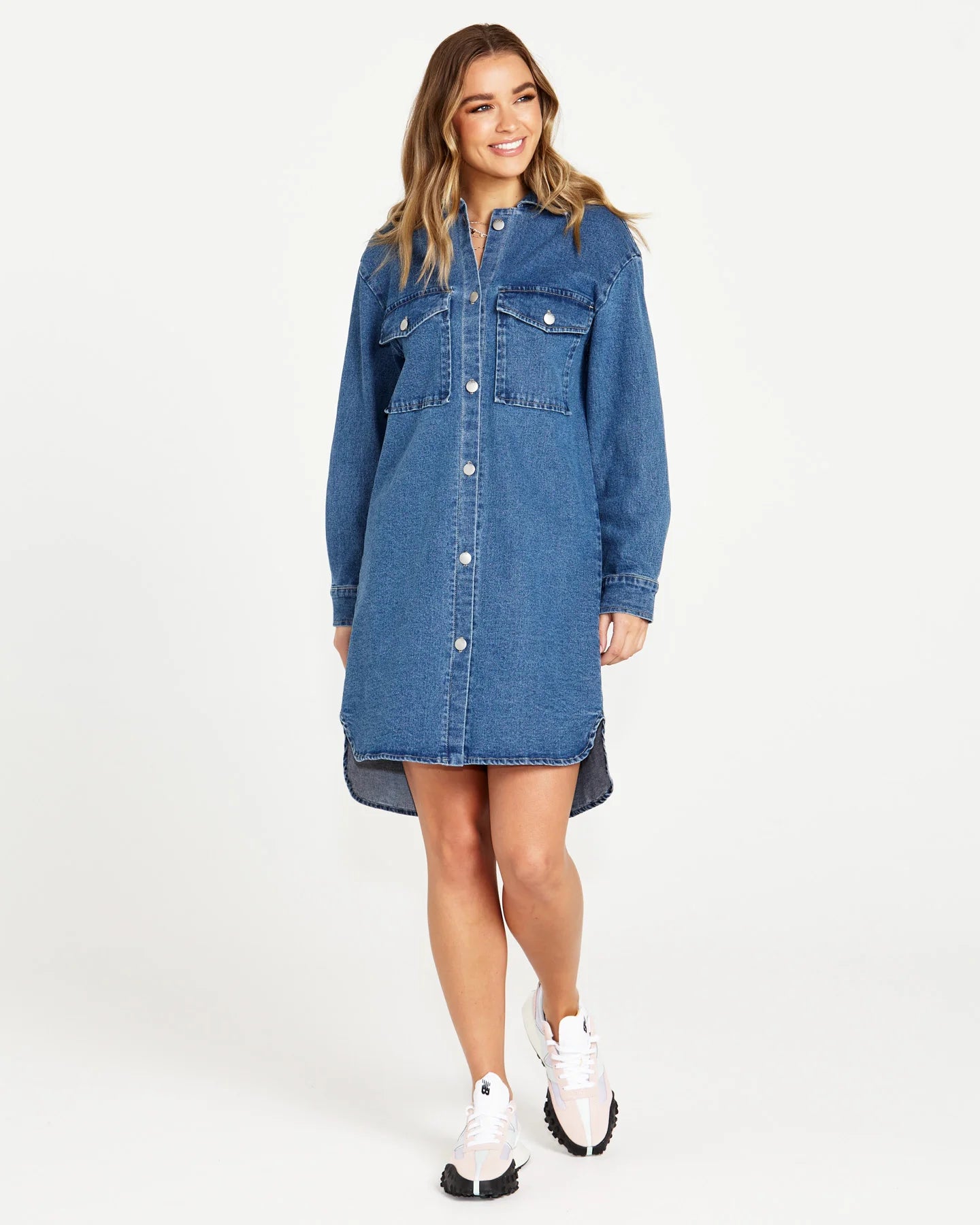 SASS NYA LONG DENIM SHACKET 80 WASH Soft Modal Blouse