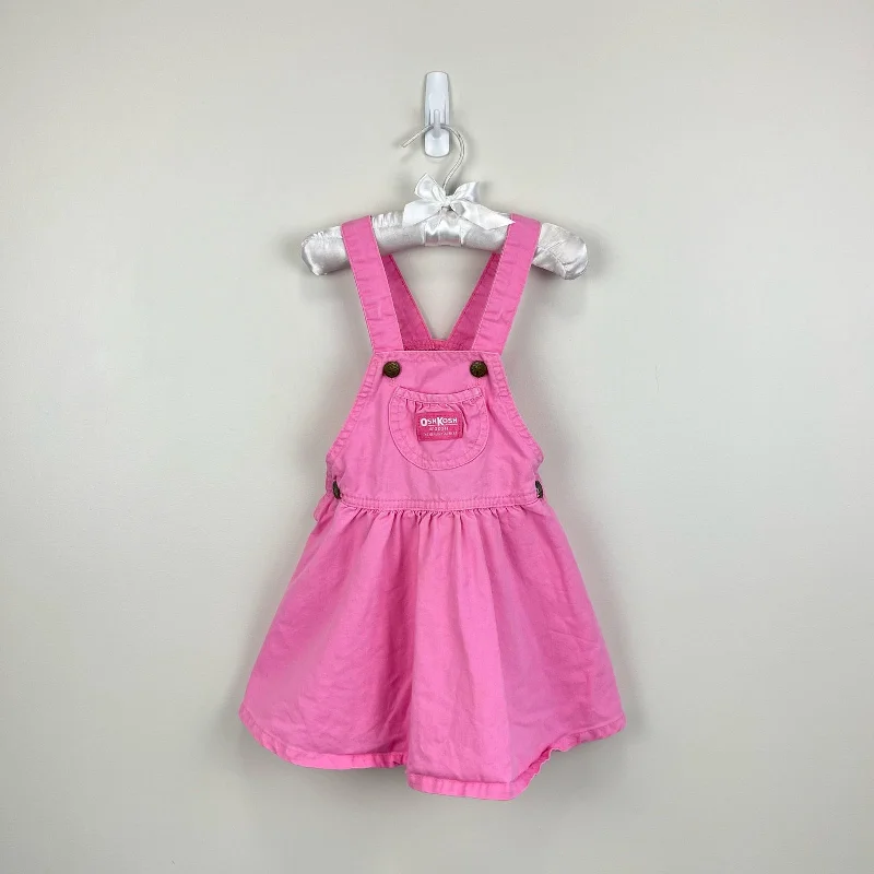 Vintage OshKosh B'gosh Bubblegum Pink Jumper 3T USA Embroidered Appliqued Beaded