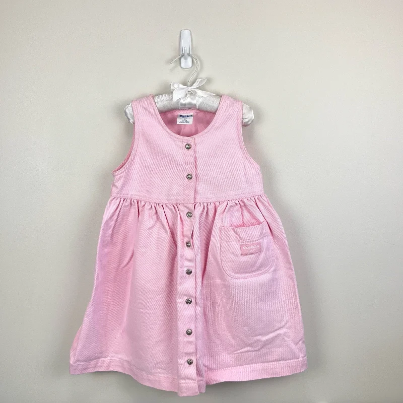 Vintage OshKosh B'gosh Pink Denim Jumper 5T Elasticated Padded Insulated
