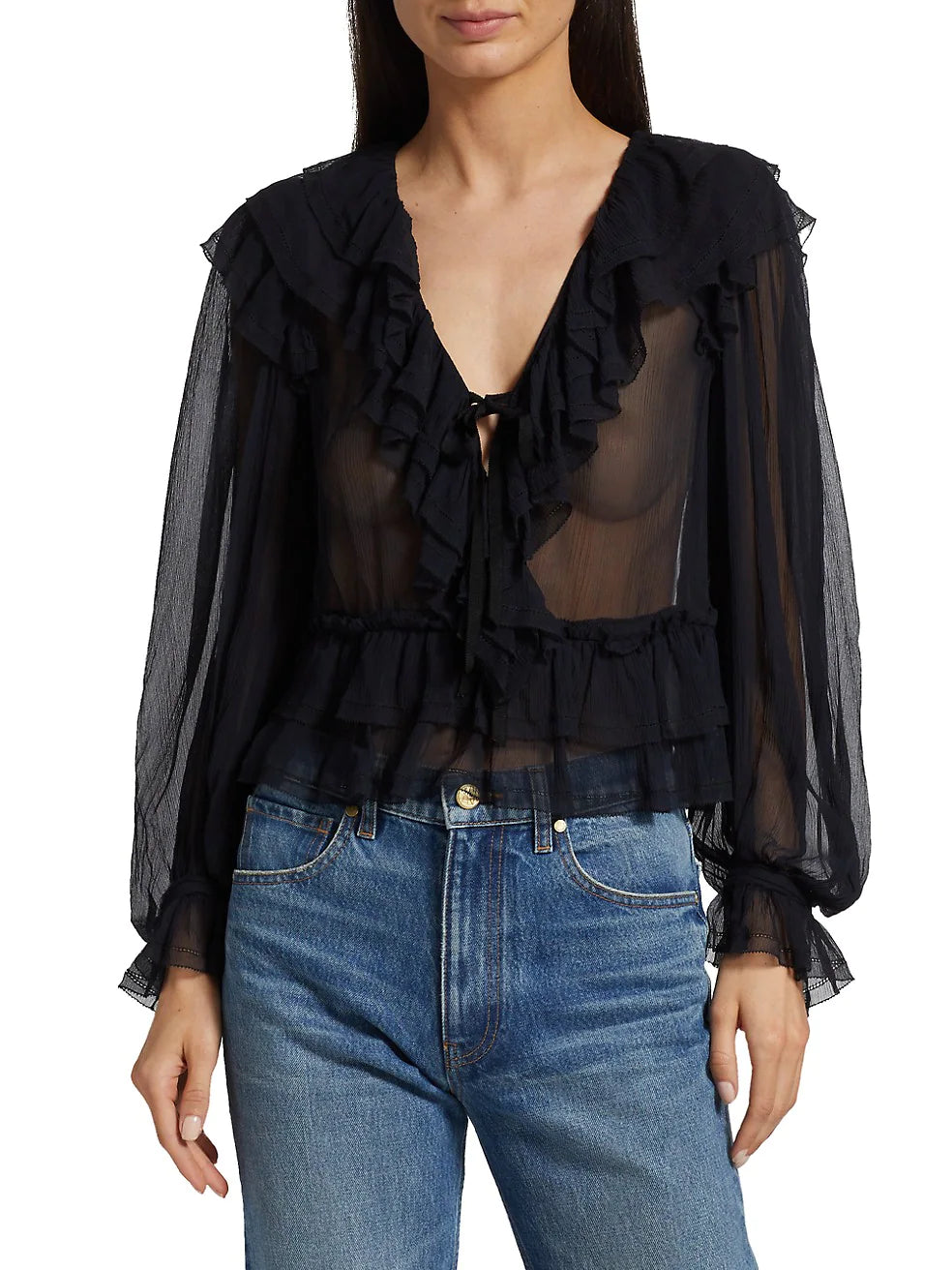 Vivian Blouse - Midnight Wrap Front Blouse