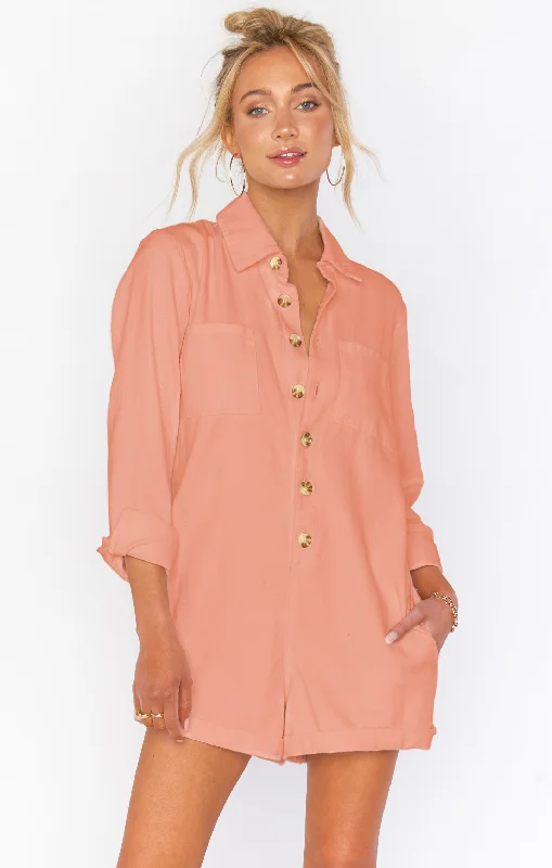 Tegan Jumper ~ Dusty Coral Zippered Buttoned Snapped