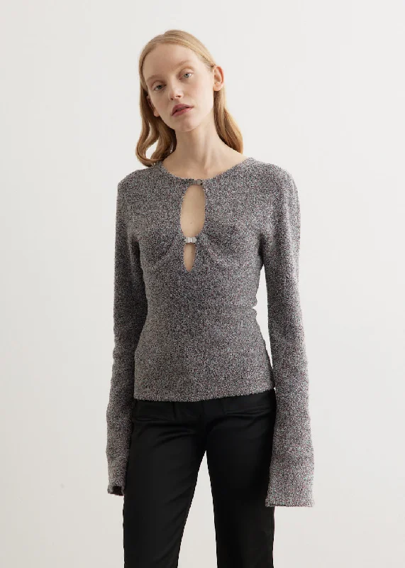 Knubby Fitted Jumper Silk Blend Satin Velvet