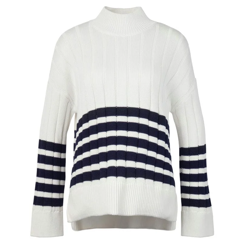 Barbour Aster Ladies Jumper - Aran Lace Blend Ribbed Blend Corduroy Blend
