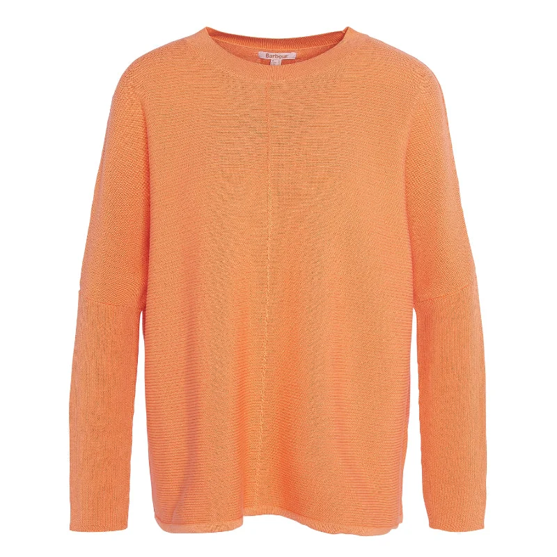Barbour Bickland Ladies Knitted Jumper - Apricot Crush Elegant Classic Vintage