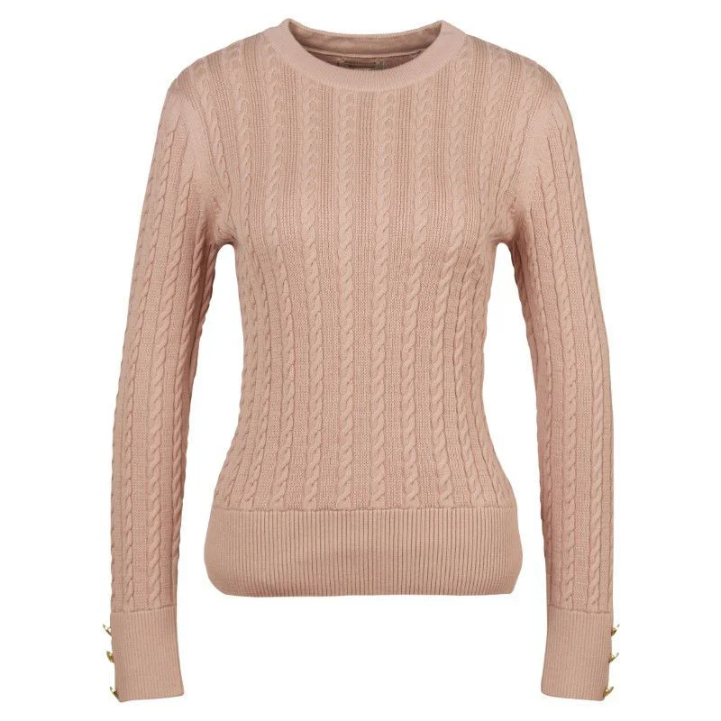 Barbour Fieldrose Ladies Knit Jumper - Rose Dust Layered Multi-layer Single Layer
