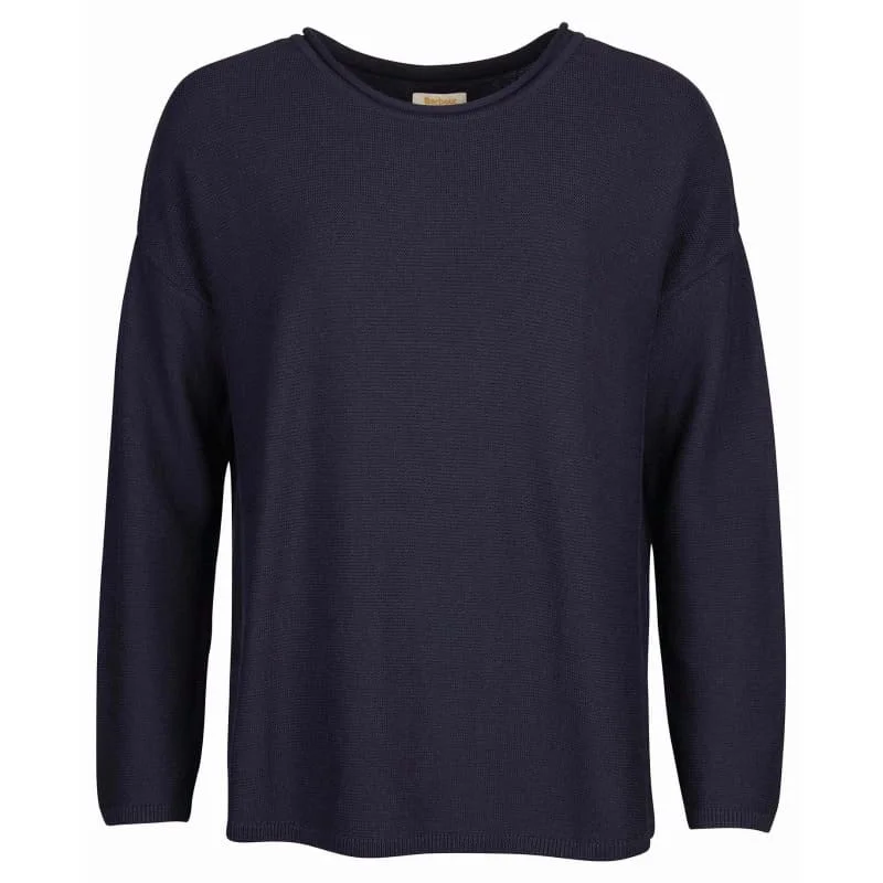 Barbour Mariner Ladies Knit Jumper - Navy Toggled Drawstring Belted