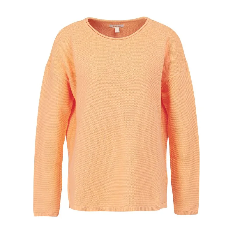 Barbour Mariner Ladies Knit Jumper - Papaya Hooded Caped Shawl Collar