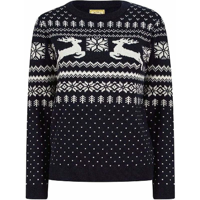 Christmas Lapland Nordic Fairisle Womens Christmas Jumper - Navy Lace Blend Ribbed Blend Corduroy Blend Christmas Lapland Nordic Fairisle Womens Christmas Jumper - Navy Lace Blend Ribbed Blend Corduroy Blend