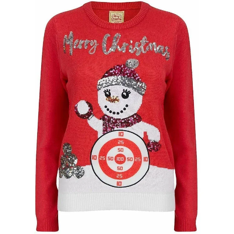 Christmas Snowball Target Novelty Womens Christmas Jumper Houndstooth Herringbone Solid Christmas Snowball Target Novelty Womens Christmas Jumper Houndstooth Herringbone Solid