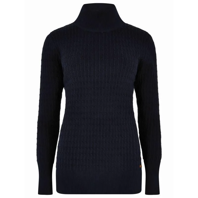 Dubarry Hacketstown Ladies Roll Neck Jumper - Navy Sequined Glittery Shiny