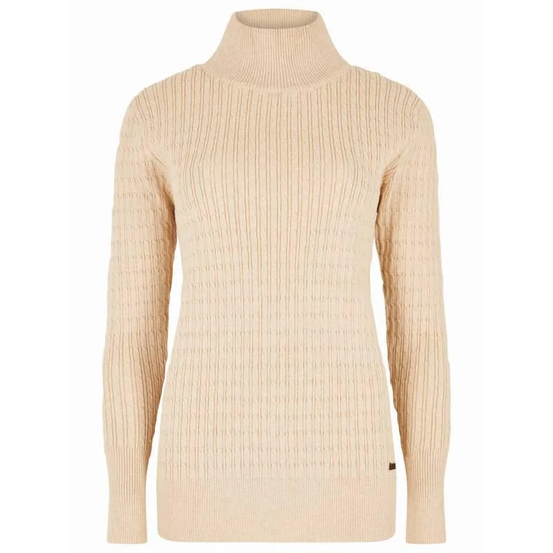 Dubarry Hacketstown Ladies Roll Neck Jumper - Oyster Mesh Sweater Canvas Denim