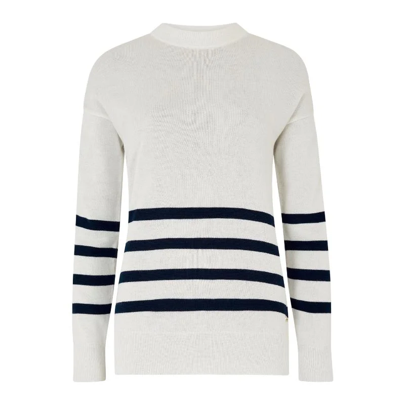 Dubarry Peterswell Ladies Cashmere Mix Jumper - White Fleece Fabric Down Fabric Feather Fabric