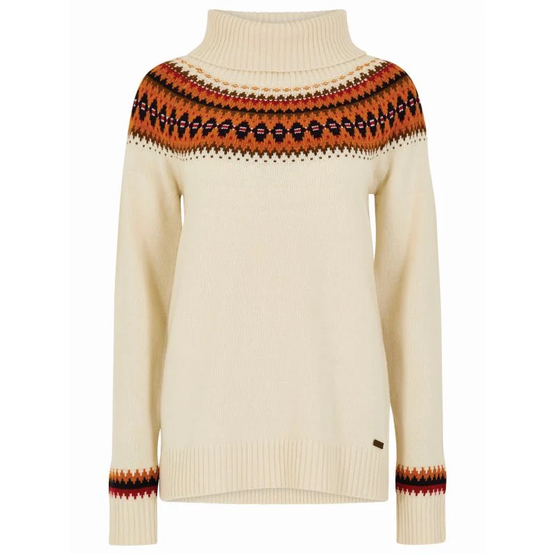 Dubarry Riverdale Ladies Fairisle Jumper - Chalk Satin Fabric Silk Fabric Chiffon Fabric