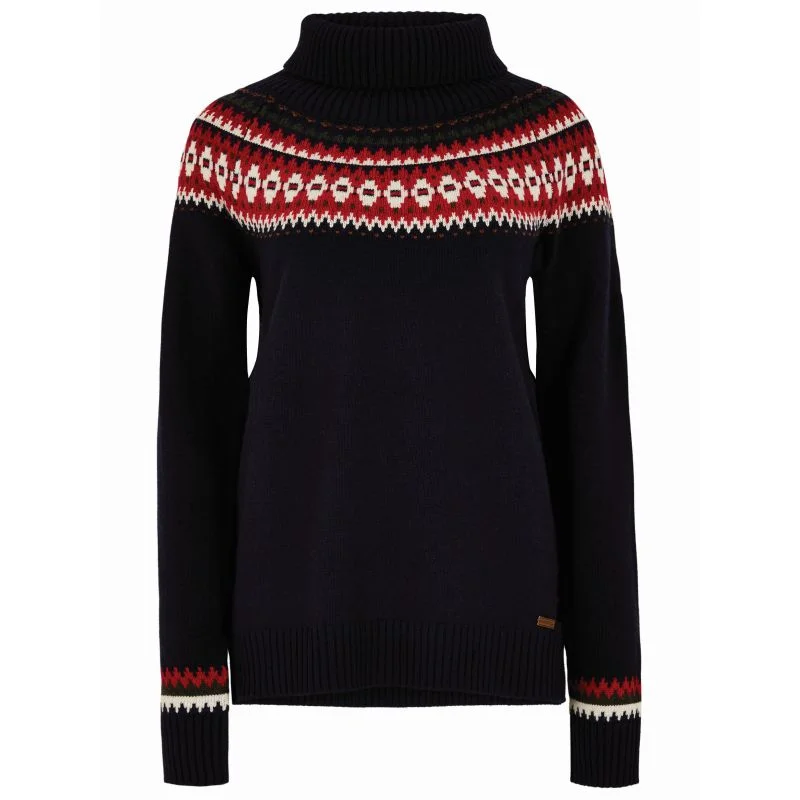 Dubarry Riverdale Ladies Fairisle Jumper - Navy Iron Safe Non-Iron Wrinkle Free