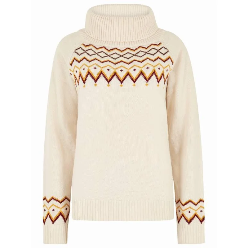 Dubarry Riverstown Ladies Fair Isle Polo Neck Jumper - Chalk Jersey Fabric Tulle Fabric Batik Fabric