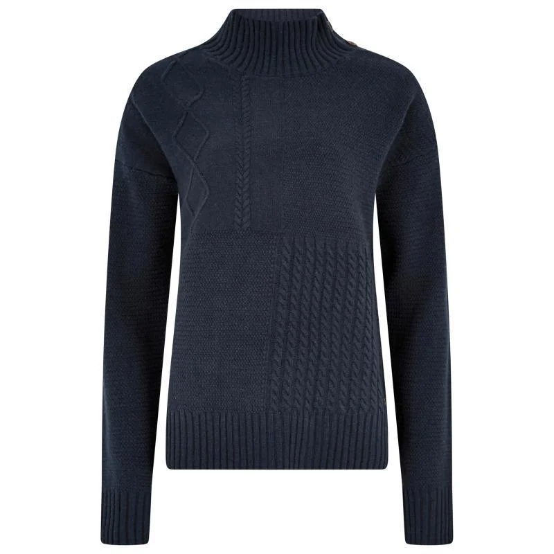 Dubarry Sullivan Ladies Funnel Neck Jumper - Navy Oversized Loose Flowy