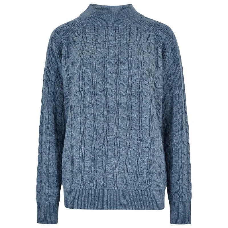 Dubarry Tallanstown Ladies Funnel Neck Jumper - Slate Blue Slim Fit Regular Fit Oversized