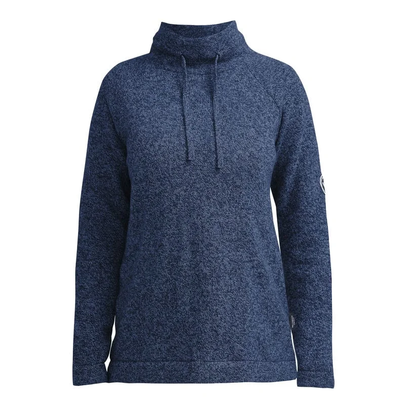 Holebrook Angelika Windproof Ladies Jumper - Dark Royal Melange Beaded Sweater Sequined Faux Fur