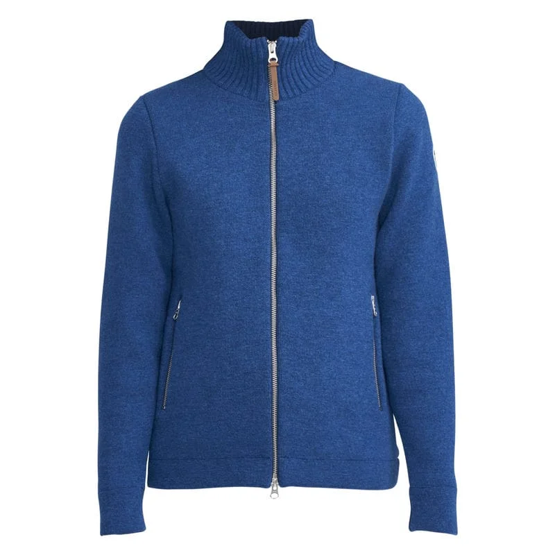 Holebrook Claire Windproof Ladies Full Zip Jumper - Dark Royal Seamless Knitted Crochet