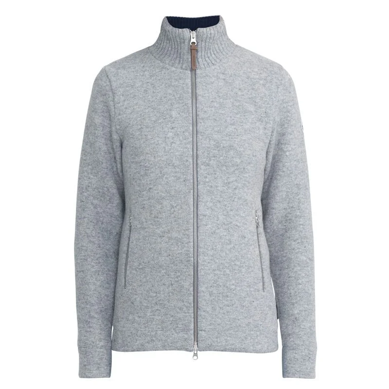 Holebrook Claire Windproof Ladies Full Zip Jumper - Grey Melange Wool Sweater Cotton Sweater Cashmere Sweater