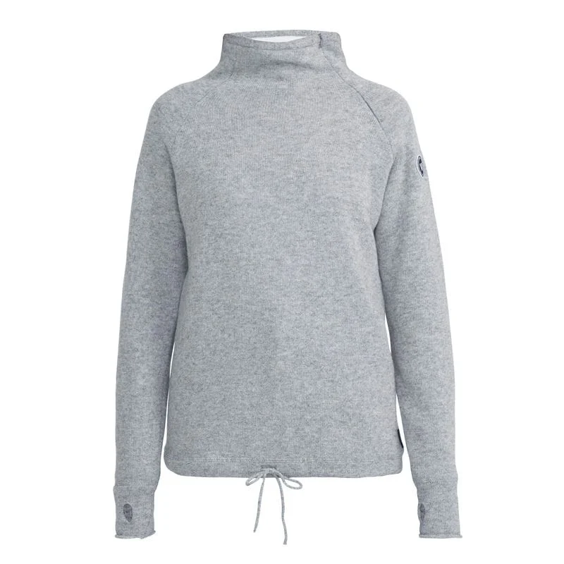 Holebrook Martina Windproof Ladies Jumper - Grey Melange Houndstooth Herringbone Solid