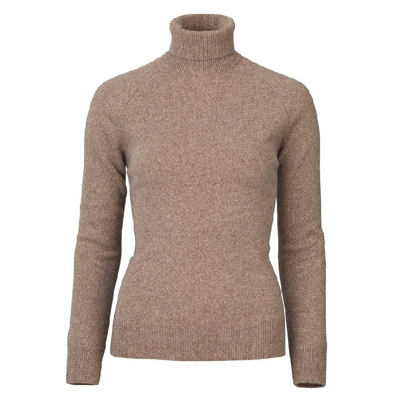 Laksen Westminster Ladies Lambswool Roll Neck Jumper - Camel Anti-Pilling Anti-Shrink Durable