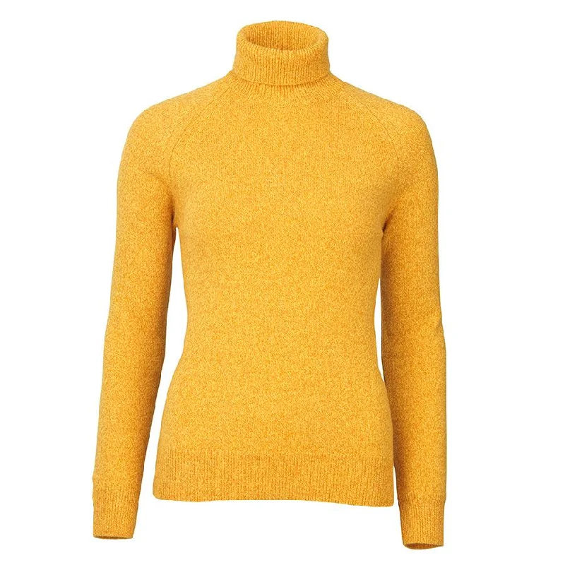 Laksen Westminster Ladies Lambswool Roll Neck Jumper - Gorse Faux Fur Fabric Real Fur Fabric Shearling Fabric