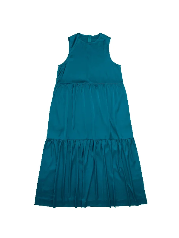 Martha shiny teal jumper by Zaikamoya Ribbed Striped Patterned