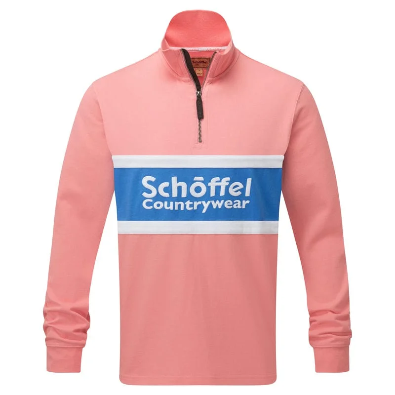 Schoffel Exeter Heritage 1/4 Zip Jumper - Flamingo Iron Safe Non-Iron Wrinkle Free