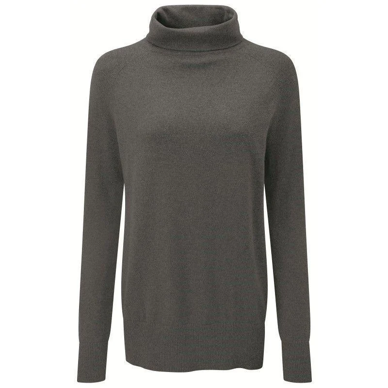 Schoffel Ladies Cotton Cashmere Turtle Neck Jumper - Flannel Sweater Knitwear Pullover