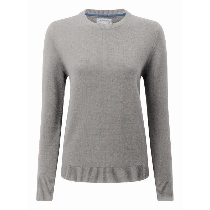 Schoffel Ladies Merino Crew Neck Jumper - Silver Grey Long Sweater Short Sweater Cropped Sweater