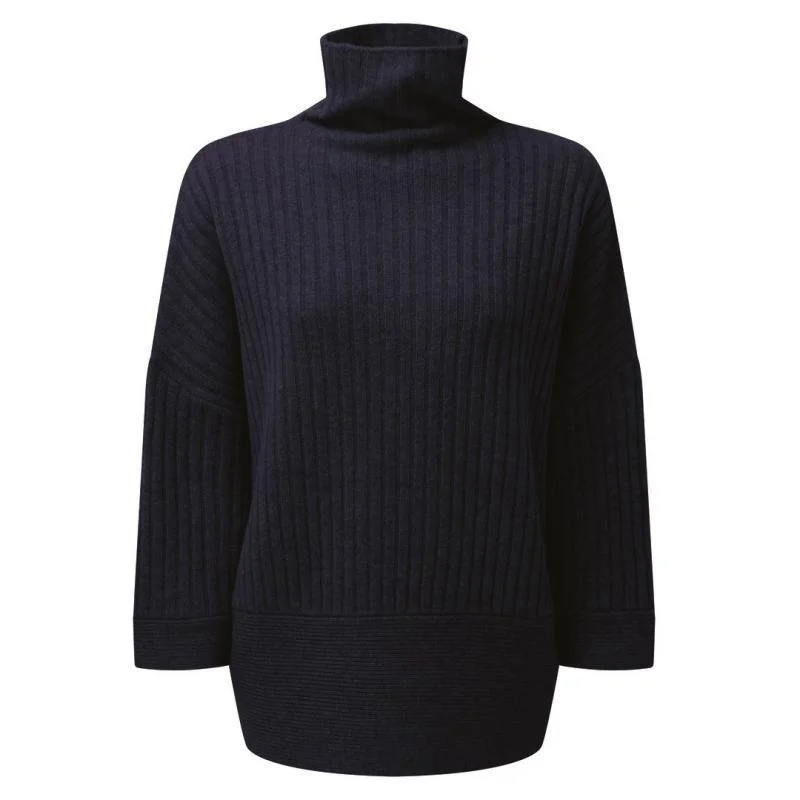 Schoffel Ladies Merino Loose Fit Jumper - Navy Seamless Knitted Crochet