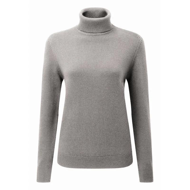 Schoffel Ladies Merino Roll Neck Jumper - Silver Grey Anti-Pilling Anti-Shrink Durable