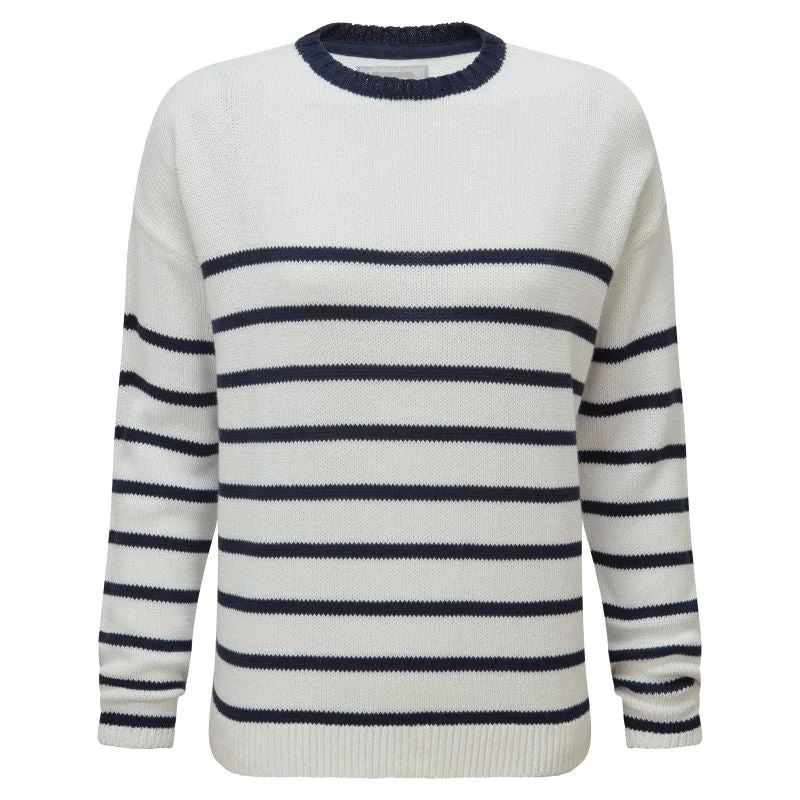 Schoffel Lee Bay Ladies Jumper - Soft White/Navy Nylon Fabric Polyester Fabric Spandex Fabric